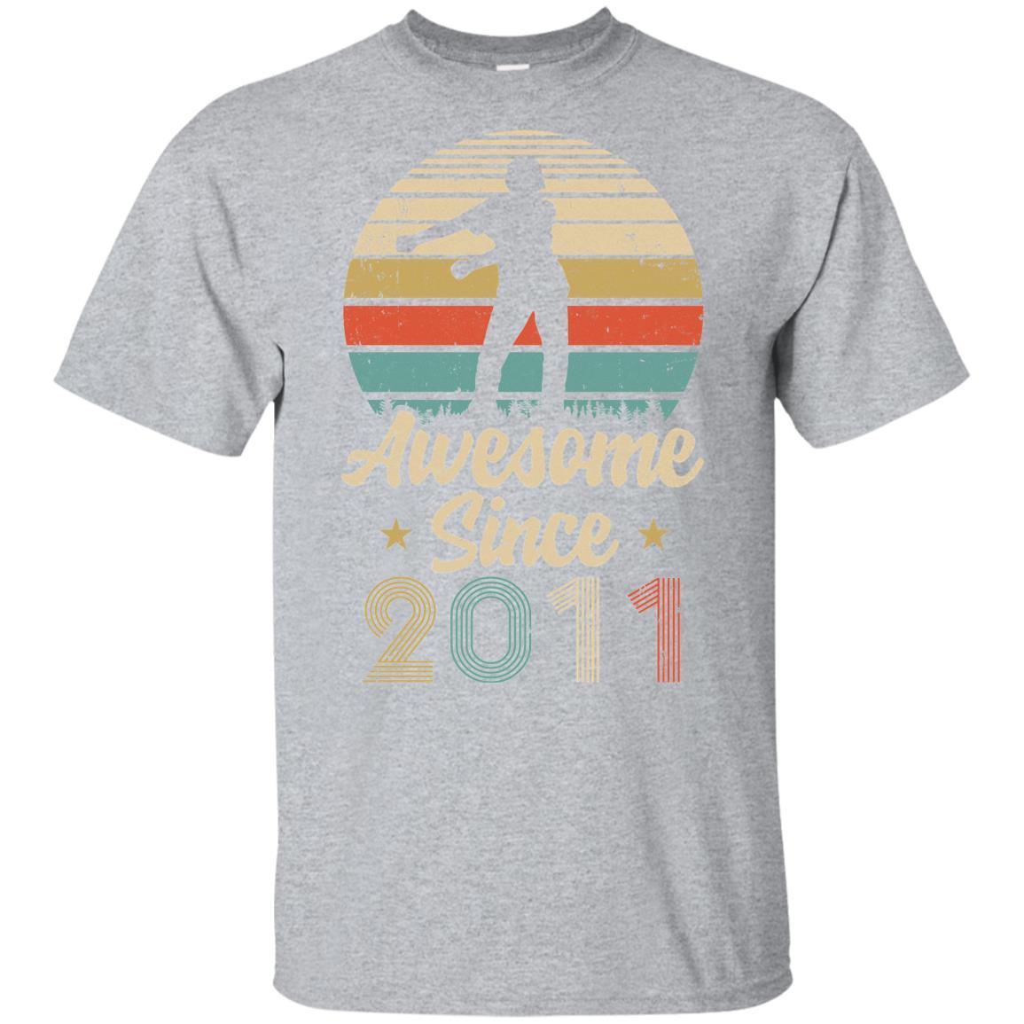 Vintage Flossing Awesome Since 2011 10th Birthday Gift Youth-Youth Shirt-Youth T-Shirt-Sport Grey
