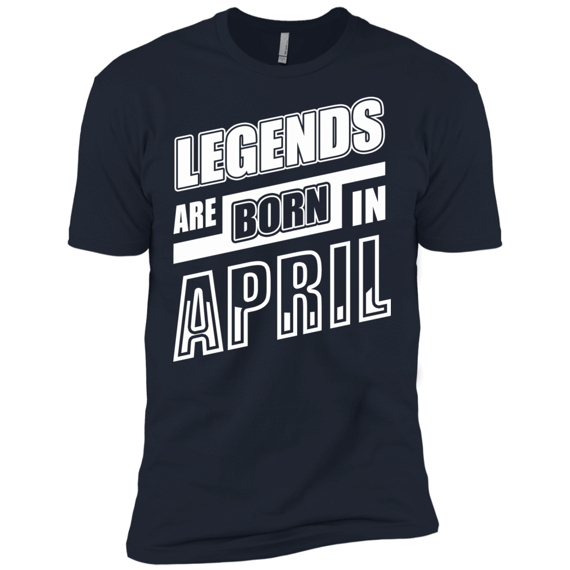 Legends are born in APRIL-T-Shirt & Hoodie-Premium T-Shirt-Midnight Navy