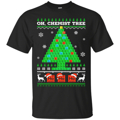 Oh Chemistry Tree Science Christmas Ugly Sweater-T-Shirt & Hoodie-Classic T-Shirt-Black