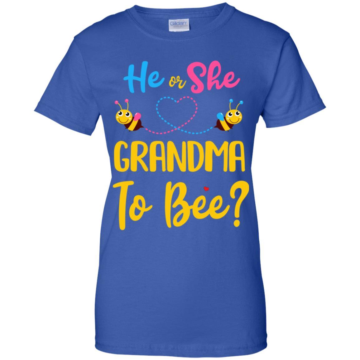 Gender Reveal Pink Blue What Will It Bee He Or She Grandma-T-Shirt & Hoodie-Women's T-Shirt-Royal