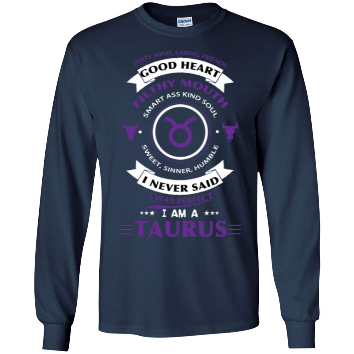 I'm A Taurus-T-Shirt & Hoodie-Long Sleeve T-Shirt-Navy