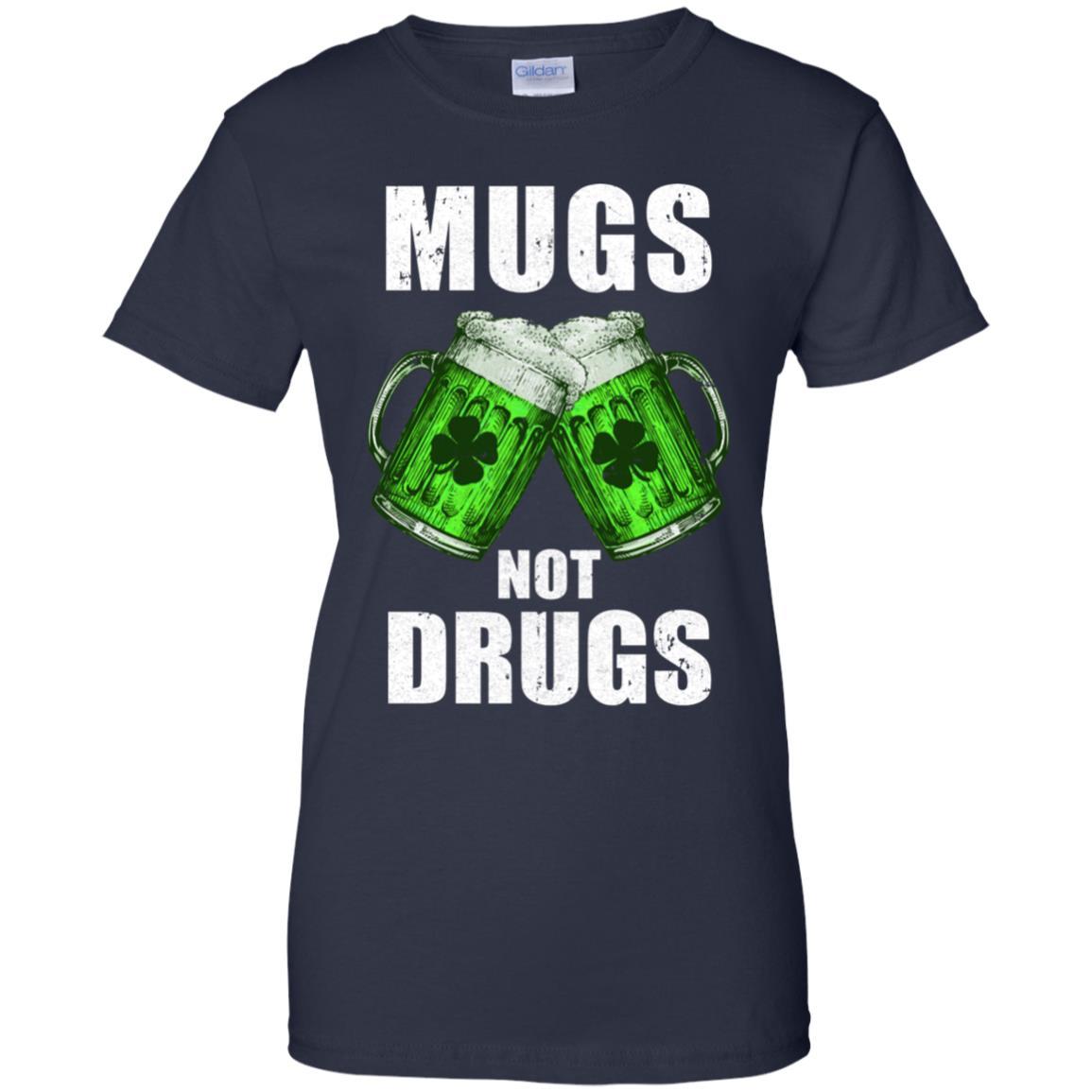 Vintage Mugs Not Drugs St Patrick Day Gift-T-Shirt & Hoodie-Women's T-Shirt-Navy