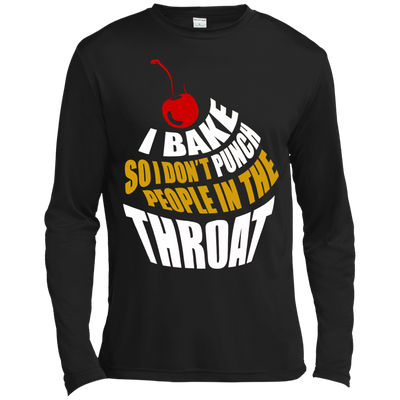 I Bake So I Dont Punch People In The Throat-T-Shirt & Hoodie-Long Sleeve T-Shirt-Black
