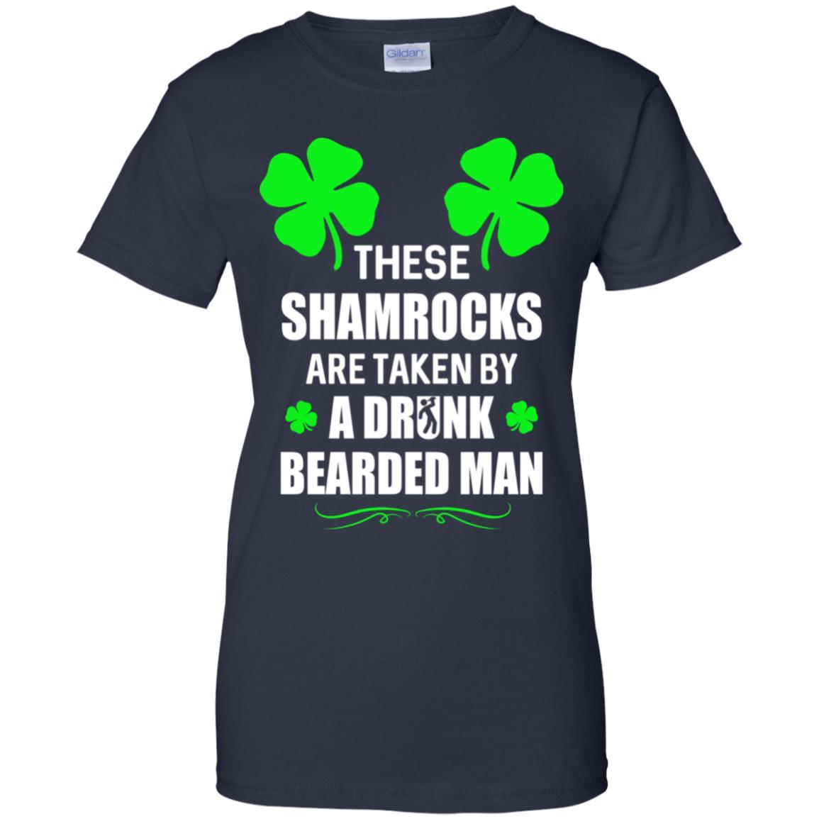 These Shamrocks Are Taken By A Drunk Bearded St Patrick Day-T-Shirt & Tank Top-Women's T-Shirt-Navy
