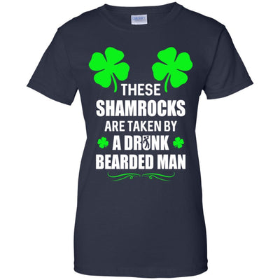 These Shamrocks Are Taken By A Drunk Bearded St Patrick Day-T-Shirt & Tank Top-Women's T-Shirt-Navy