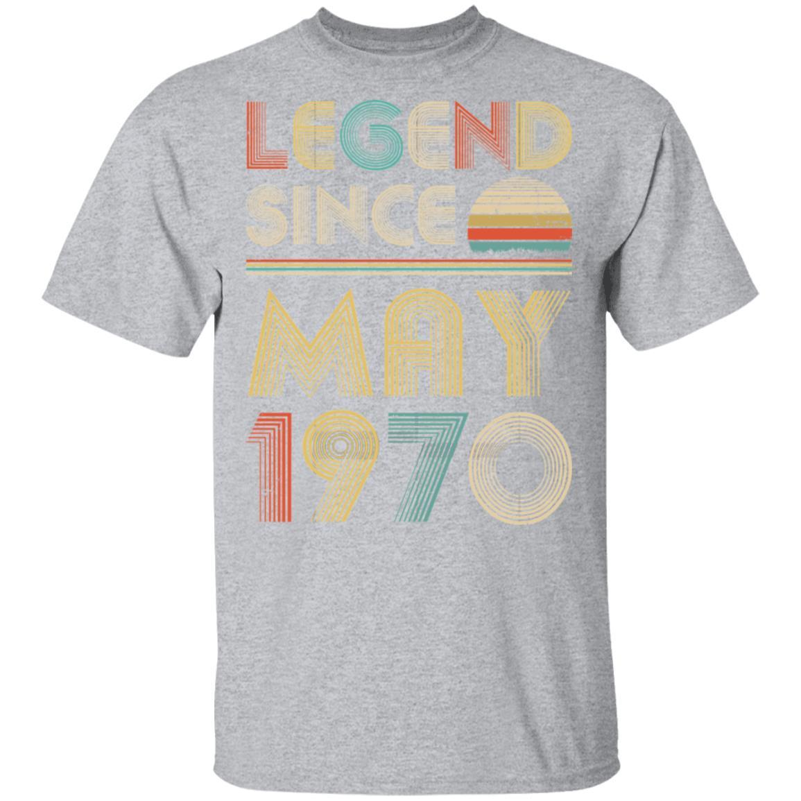Legend Since May 1970 Vintage 51th Birthday Gifts-T-Shirt & Hoodie-Classic T-Shirt-Sport Grey