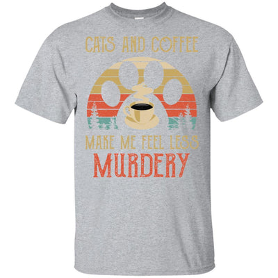 Cats and Coffee Make Me Feel Less Murdery-T-Shirt & Hoodie-Classic T-Shirt-Sport Grey