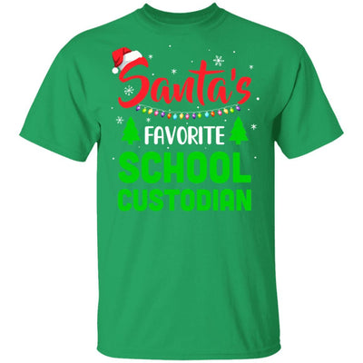 Santa's Favorite School Custodian Funny Christmas Xmas Gifts-T-Shirt & Sweatshirt-Classic T-Shirt-Irish Green