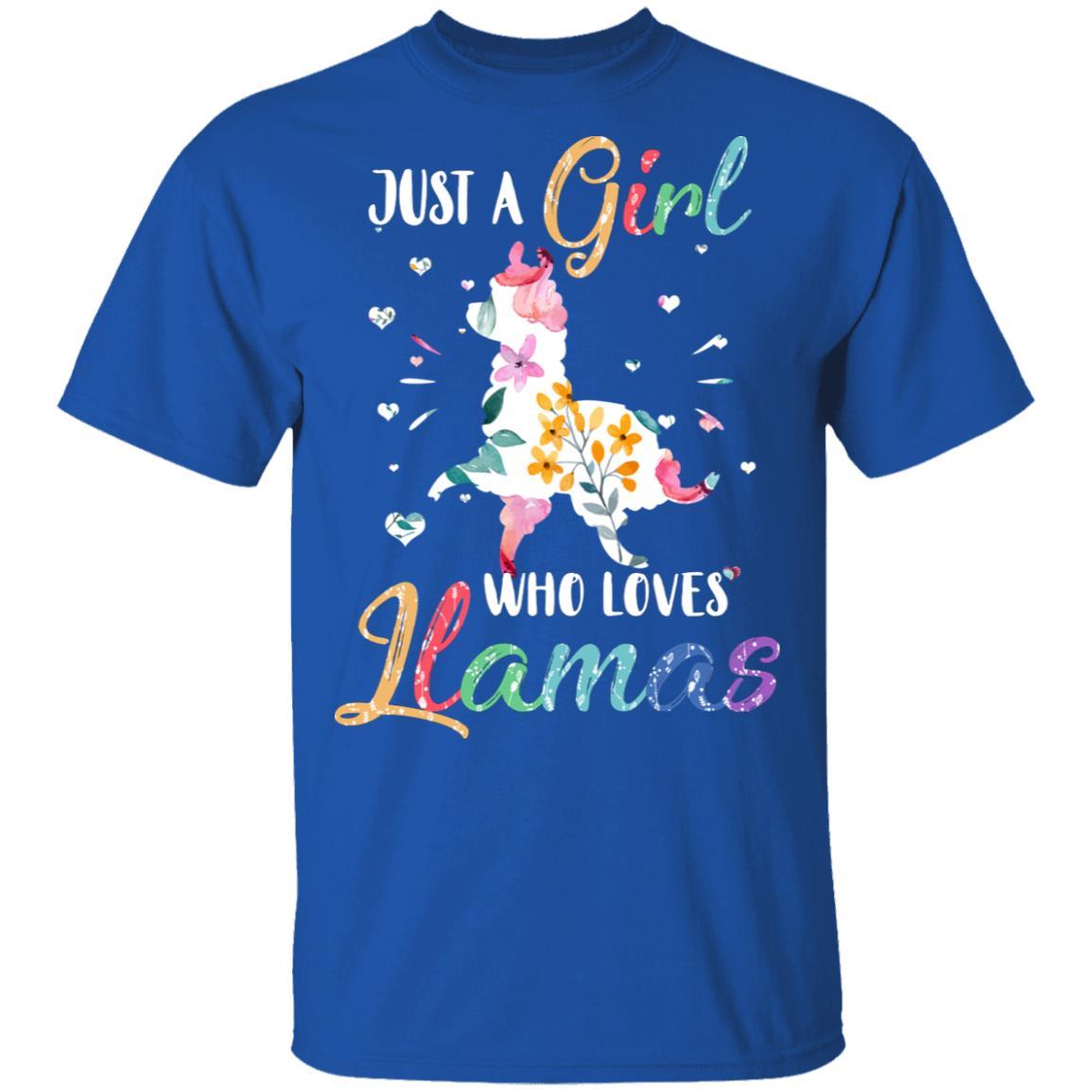 Just A Girl Who Loves Llamas Cute Llama Lover-T-Shirt & Hoodie-Classic T-Shirt-Royal