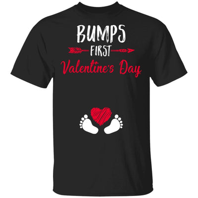 Bumps First Valentine's Day Cute Adorable Baby Pregnancy-T-Shirt & Hoodie-Classic T-Shirt-Black