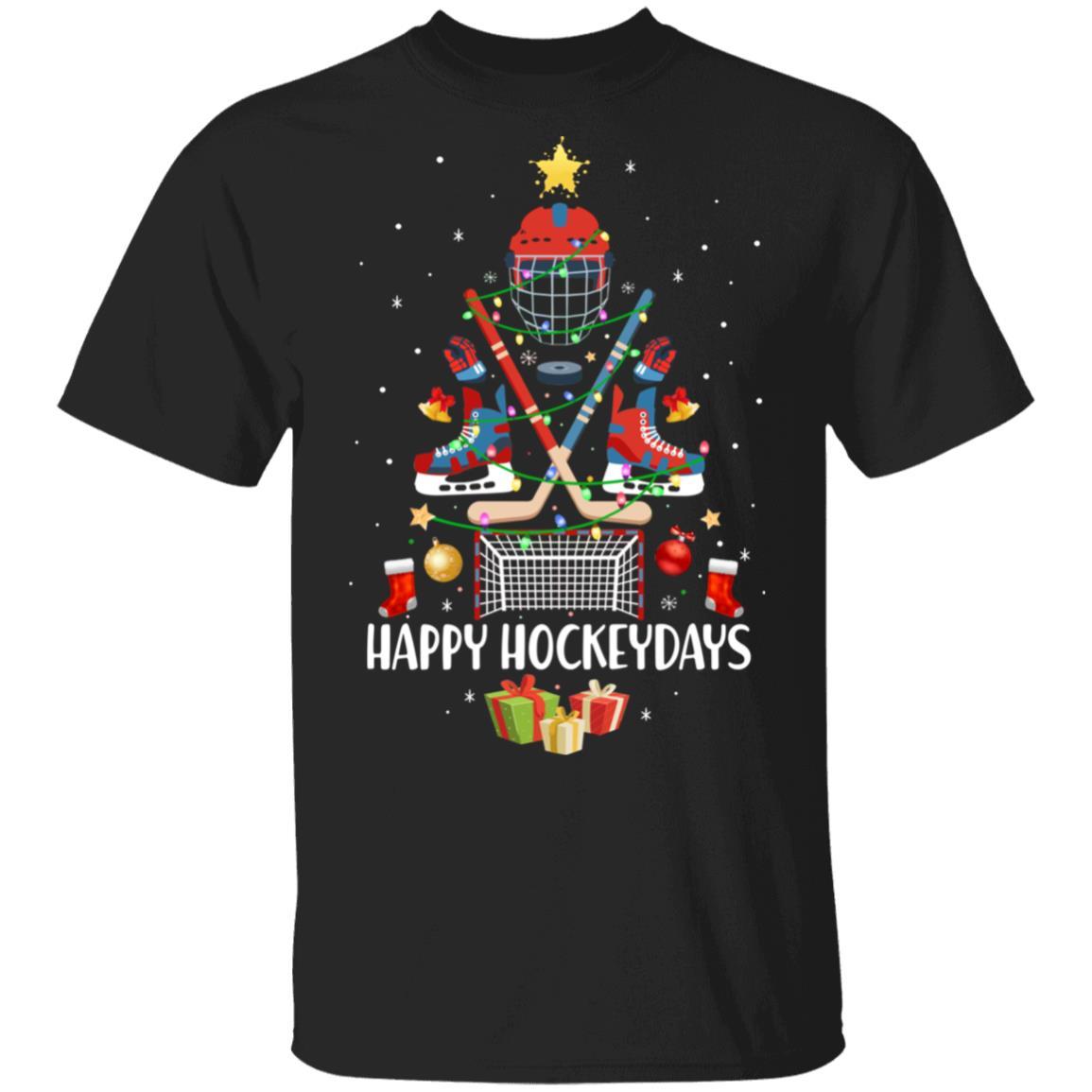 Happy Hockeydays Ice Hockey Christmas Tree Funny Xmas Gift