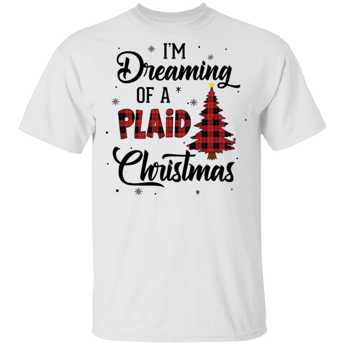 I'm Dreaming Of A Plaid Christmas Xmas Buffalo Plaid-T-Shirt & Sweatshirt-Classic T-Shirt-White