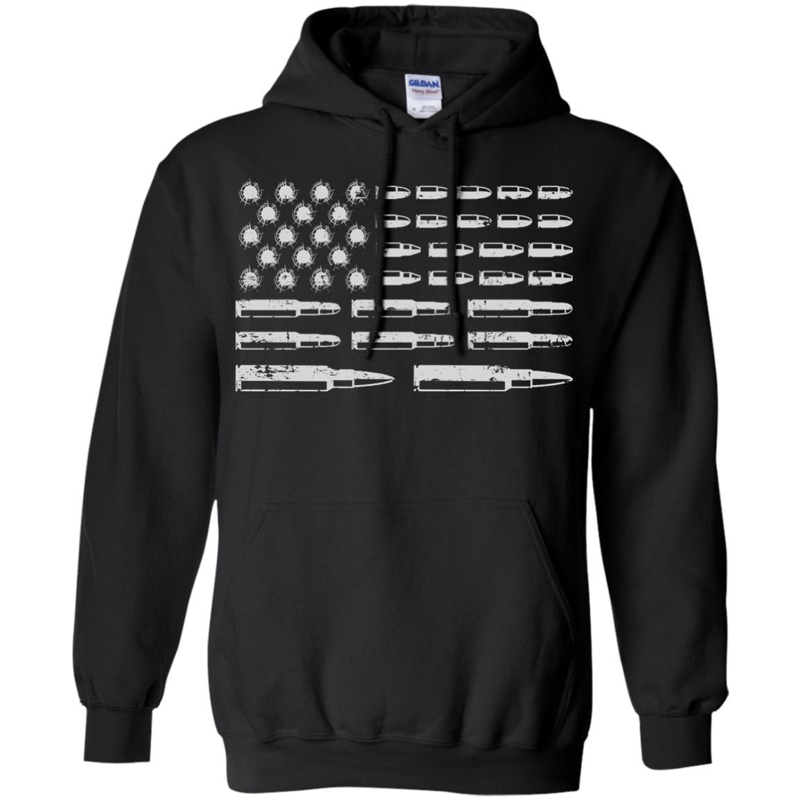 Rifle American Flag Gun Rights-T-Shirt & Hoodie-Pullover Hoodie-Black