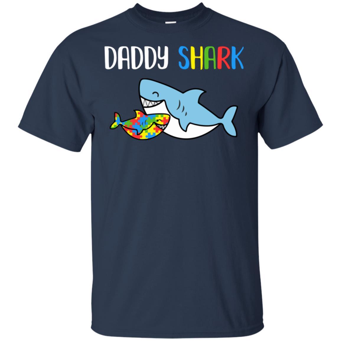Daddy Shark Support Autism Awareness For Child-T-Shirt & Hoodie-Classic T-Shirt-Navy