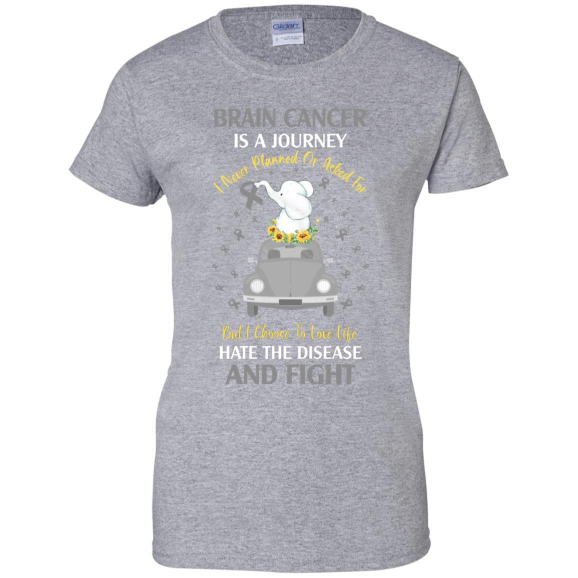 Brain Cancer Awareness Is A Journey-T-Shirt & Hoodie-Women's T-Shirt-Sport Grey