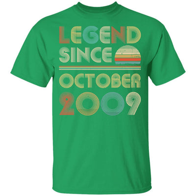 Legend Since October 2009 Vintage 12th Birthday Gifts Youth-Youth Shirt-Youth T-Shirt-Irish Green