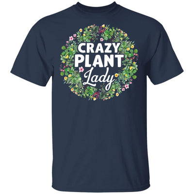 Crazy Plant Lady Funny Gardener Gardening Gifts Women-T-Shirt & Hoodie-Classic T-Shirt-Navy