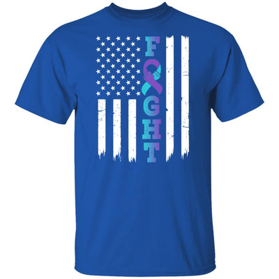 Suicide Prevention Awareness American Flag Distressed-T-Shirt & Hoodie-Classic T-Shirt-Royal