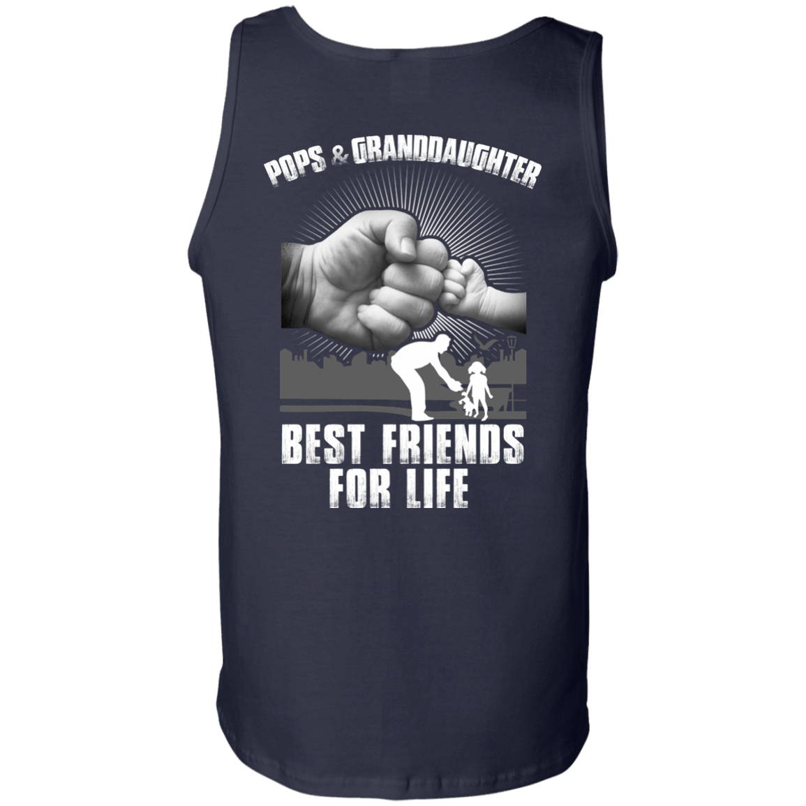 Pops And Granddaughter Best Friends For Life-T-Shirt & Hoodie-Unisex Tank-Navy