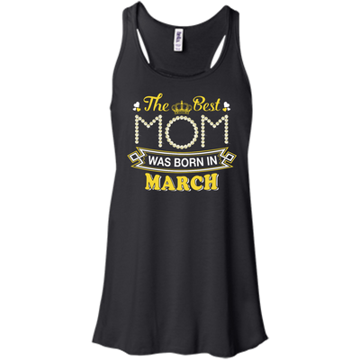 The Best Mom Was Born In March-T-Shirt & Hoodie-Women's Flowy Racerback Tank-Black