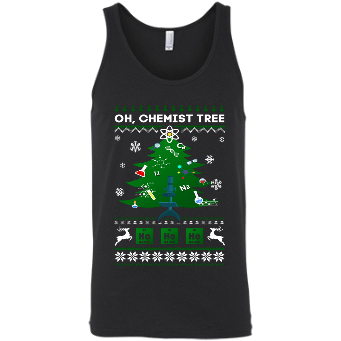 Oh Chemistry Tree Science Christmas Ugly Sweater Gift-T-Shirt & Hoodie-Unisex Tank-Black