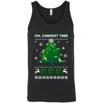Oh Chemistry Tree Science Christmas Ugly Sweater Gift-T-Shirt & Hoodie-Unisex Tank-Black