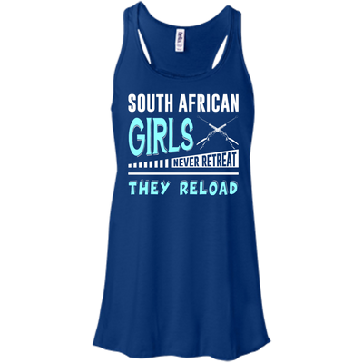 South African Girls Never Retreat They Reload-T-Shirt & Hoodie-Women's Flowy Racerback Tank-True Royal