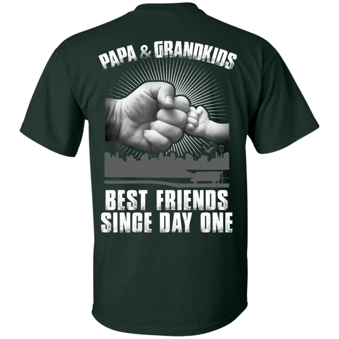 Papa And Grandkids Best Friends Single Day One-T-Shirt & Hoodie-Classic T-Shirt-Forest Green