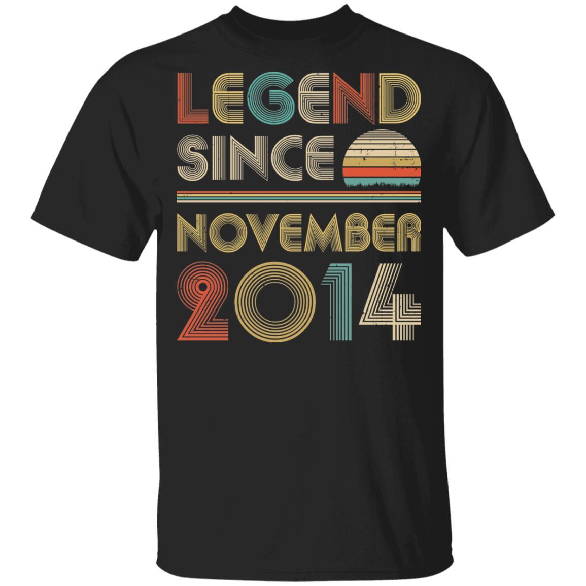 Legend Since November 2014 Vintage 7th Birthday Gifts Youth-Youth Shirt-Youth T-Shirt-Black