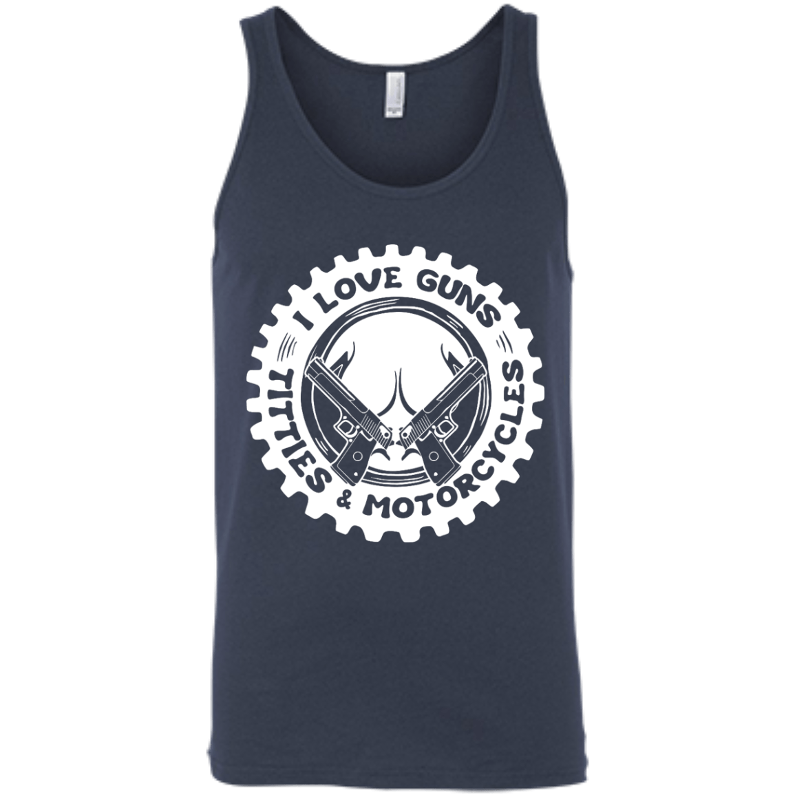 I Love Guns Titties Motorcycles-T-Shirt & Hoodie-Unisex Tank-Navy