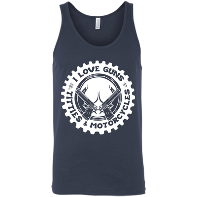I Love Guns Titties Motorcycles-T-Shirt & Hoodie-Unisex Tank-Navy