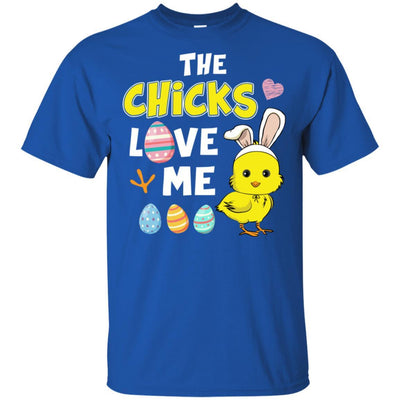 Happy Easter Funny Chick Bunny Ears With Egg-T-Shirt & Hoodie-Classic T-Shirt-Royal