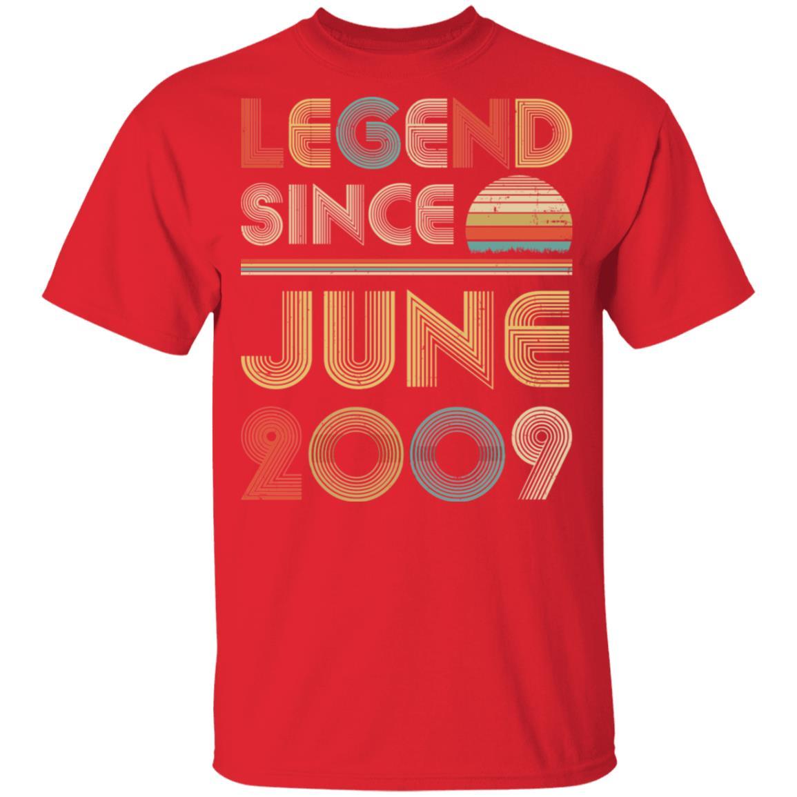 Legend Since June 2009 Vintage 12th Birthday Gifts Youth-Youth Shirt-Youth T-Shirt-Red
