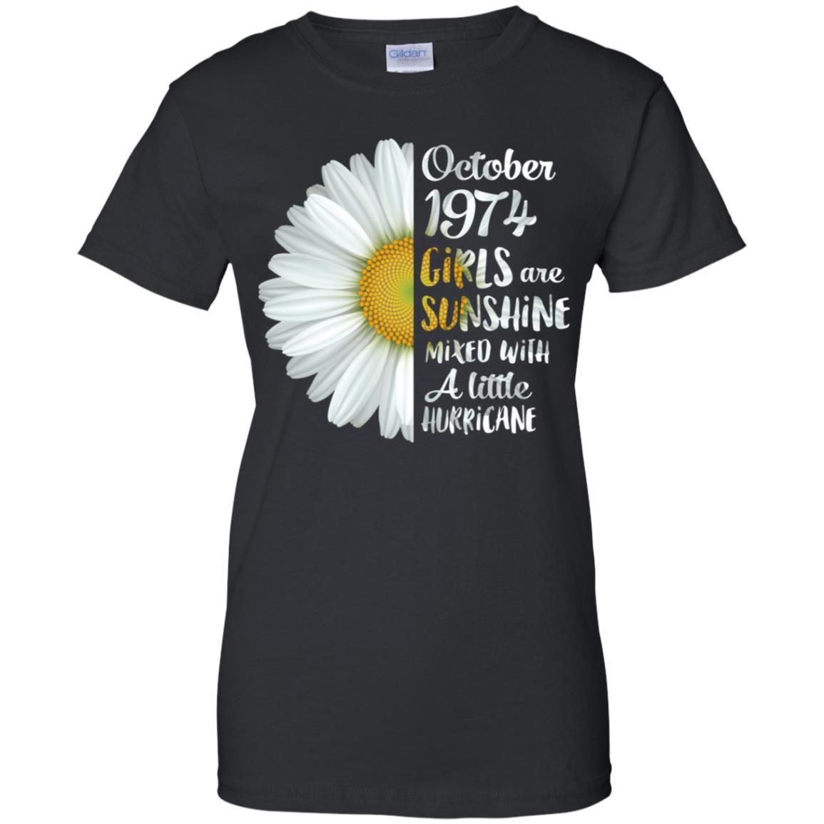 October Girls 1974 47th Birthday Gifts-T-Shirt & Tank Top-Women's T-Shirt-Black