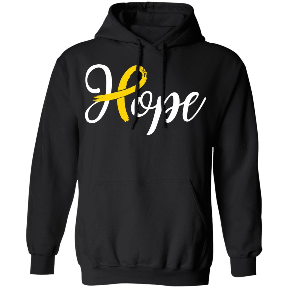 Childhood Cancer Awareness Gold Ribbon Hope-T-Shirt & Hoodie-Pullover Hoodie-Black