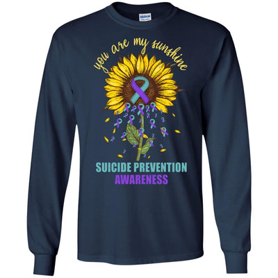 You Are My Sunshine Suicide Prevention Awareness-T-Shirt & Hoodie-Long Sleeve T-Shirt-Navy