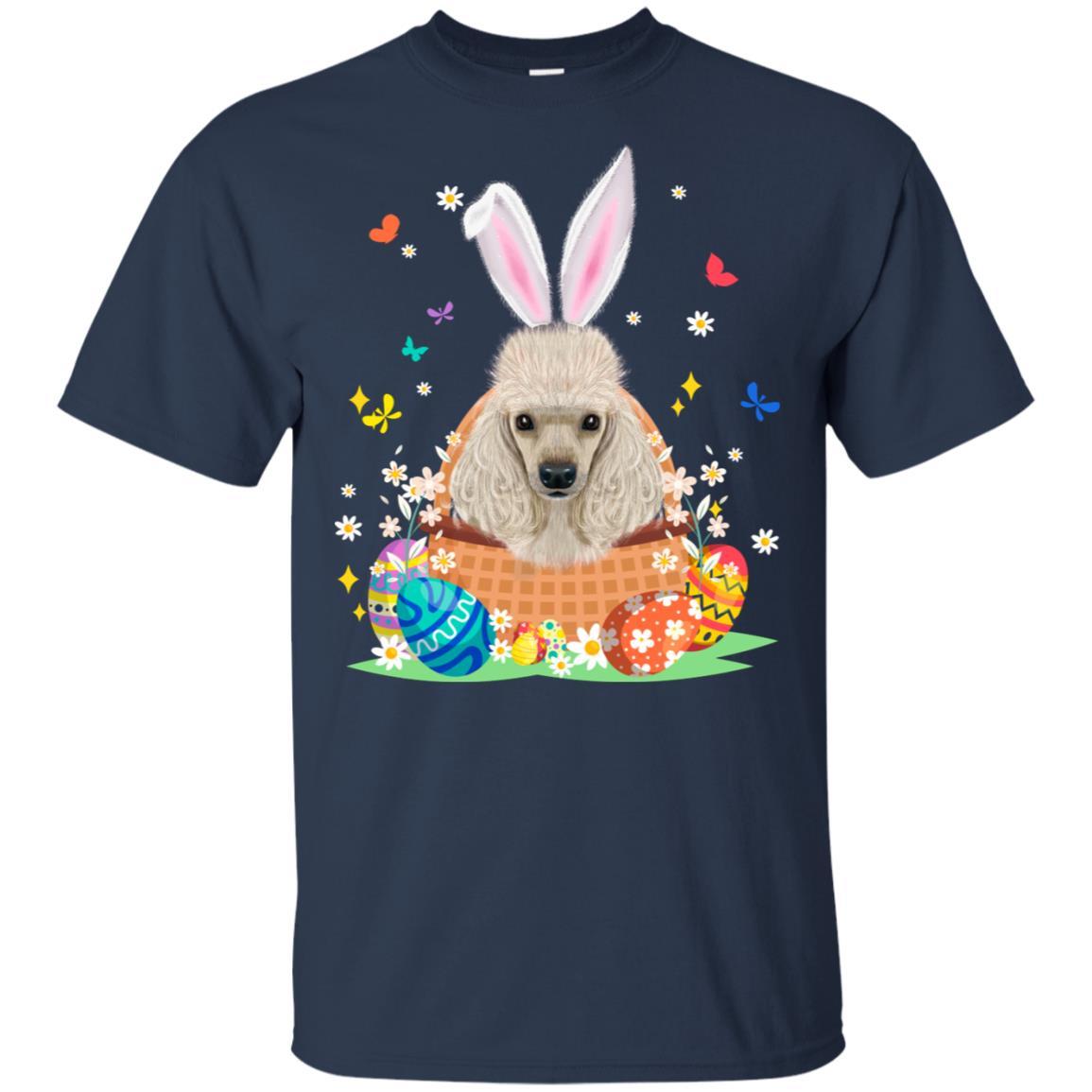 Poodle Bunny Hat Rabbit Easter Eggs-T-Shirt & Hoodie-Classic T-Shirt-Navy