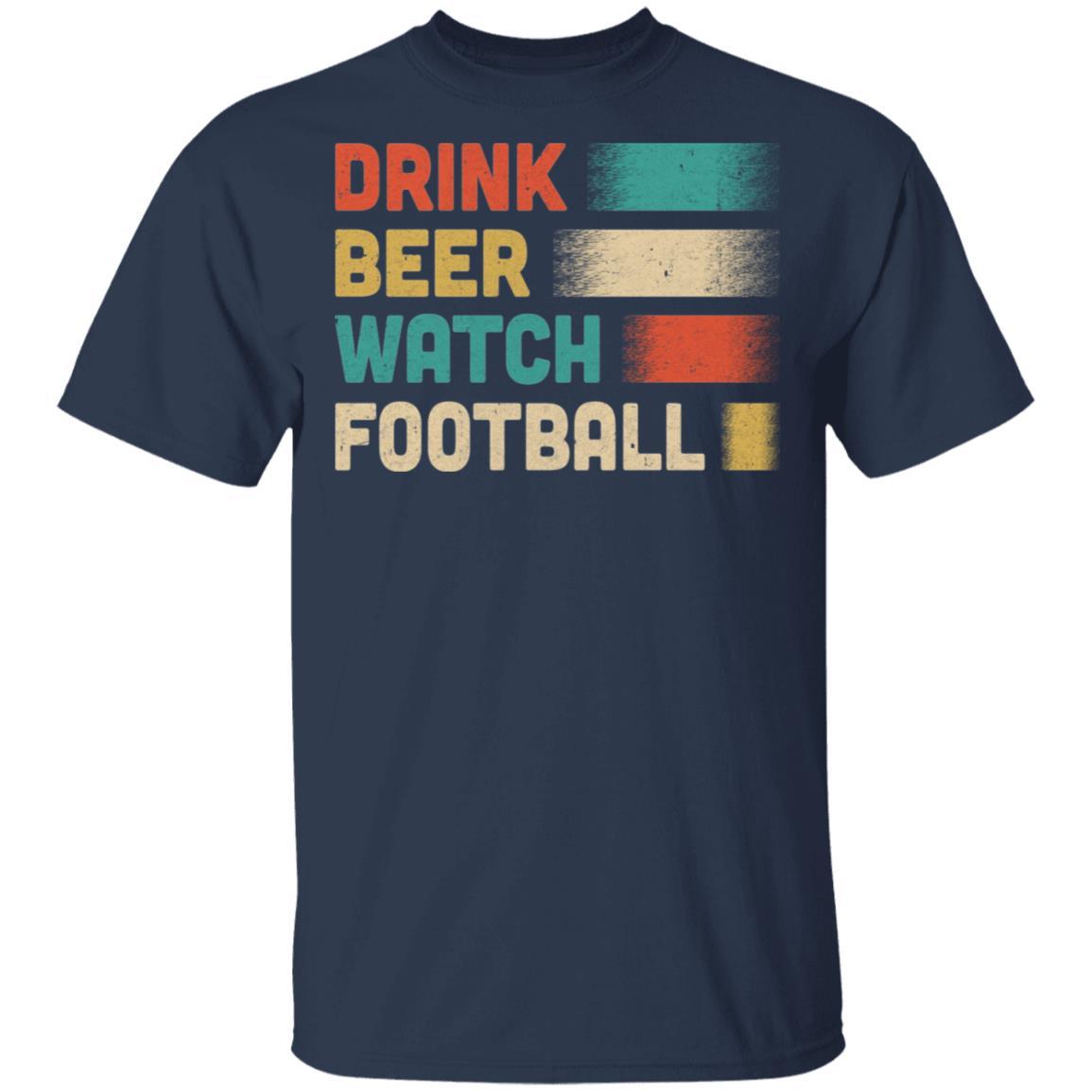 Vintage Drink Beer Watch Football For Gameday-T-Shirt & Hoodie-Classic T-Shirt-Navy