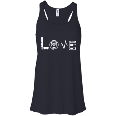 MY LOVE NURSING NURSE-T-Shirt & Hoodie-Women's Flowy Racerback Tank-Midnight