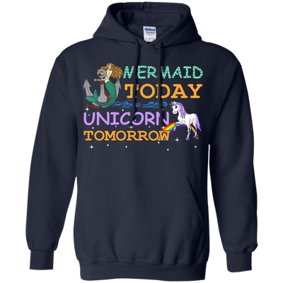 Mermaid Today Unicorn Tomorrow-T-Shirt & Hoodie-Pullover Hoodie-Navy