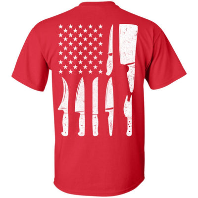 Chef Knife Patriotic American Flag Kitchen-T-Shirt & Hoodie-Classic T-Shirt-Red