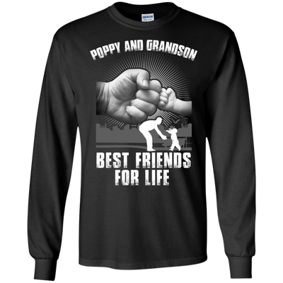 Poppy And Grandson Best Friends For Life-T-Shirt & Hoodie-Long Sleeve T-Shirt-Black