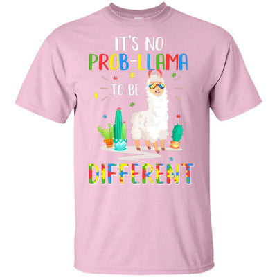 No Prob Llama To Be Different Llama Autism Awareness Gift Youth-Youth Shirt-Youth T-Shirt-Light Pink