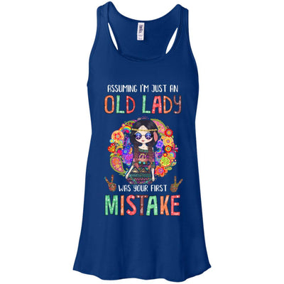 Assuming I'm Just An Old Lady Hippie Gift-T-Shirt & Tank Top-Women's Flowy Racerback Tank-True Royal