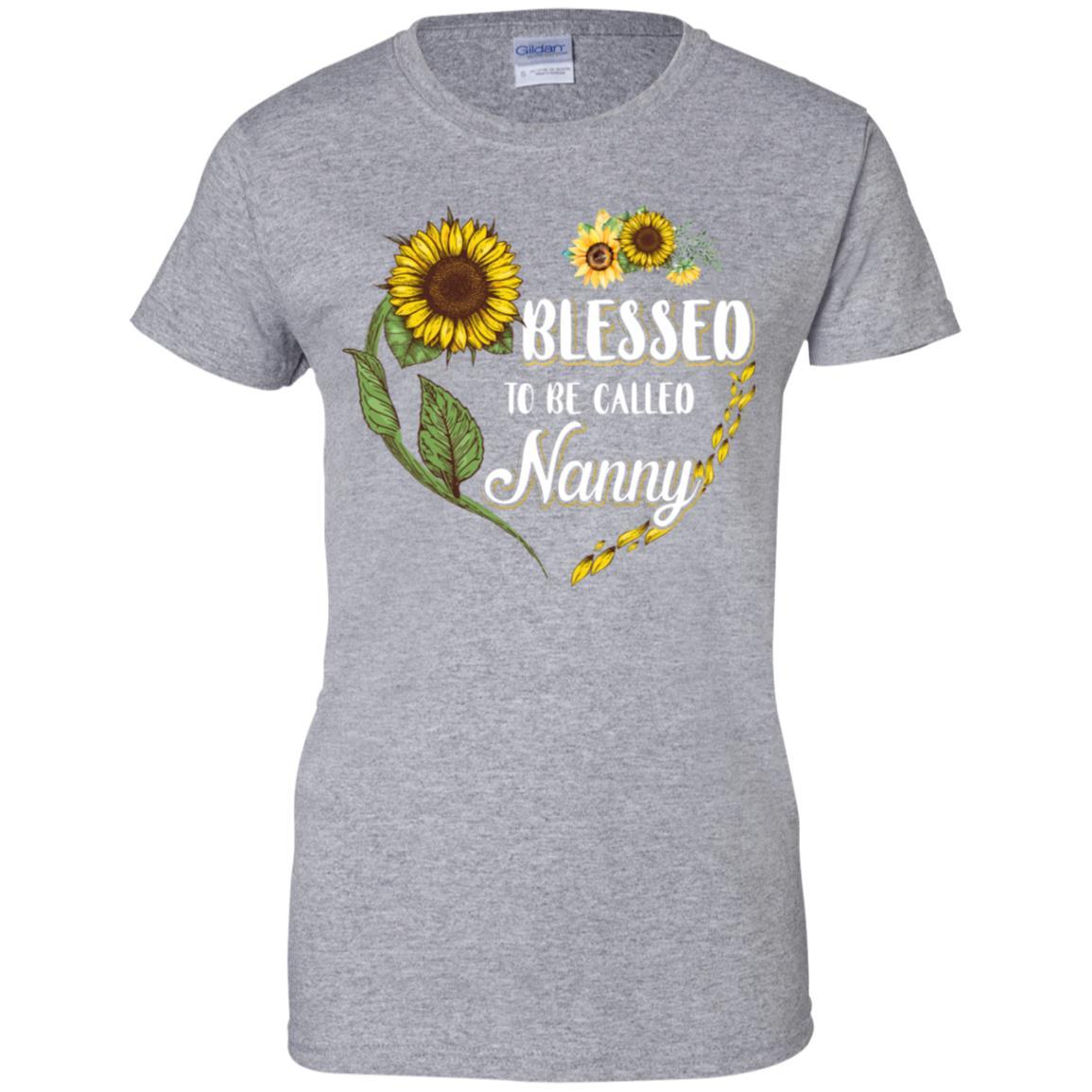Blessed To Be Called Nanny Sunflower Mothers Day Gift-T-Shirt & Tank Top-Women's T-Shirt-Sport Grey
