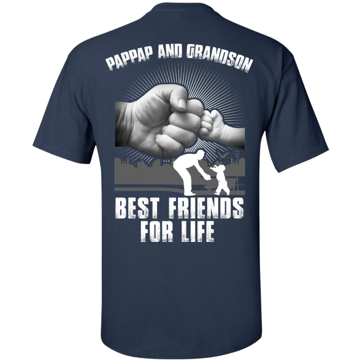 Pappap And Grandson Best Friends For Life-T-Shirt & Hoodie-Classic T-Shirt-Navy