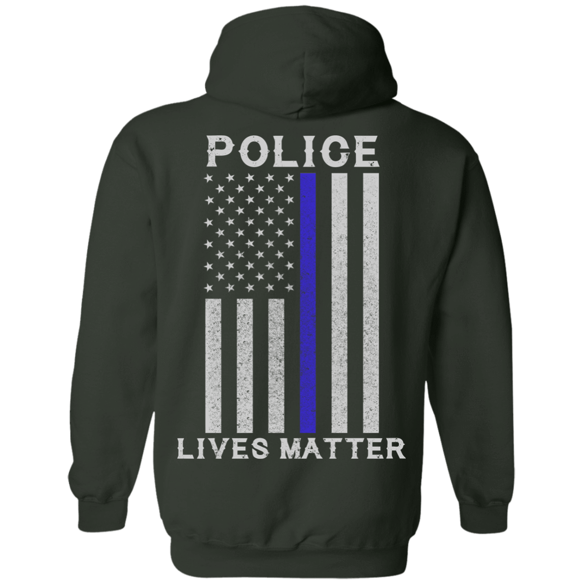 Police Lives Matter Thin Blue Line-T-Shirt & Hoodie-Pullover Hoodie-Forest Green