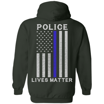 Police Lives Matter Thin Blue Line-T-Shirt & Hoodie-Pullover Hoodie-Forest Green