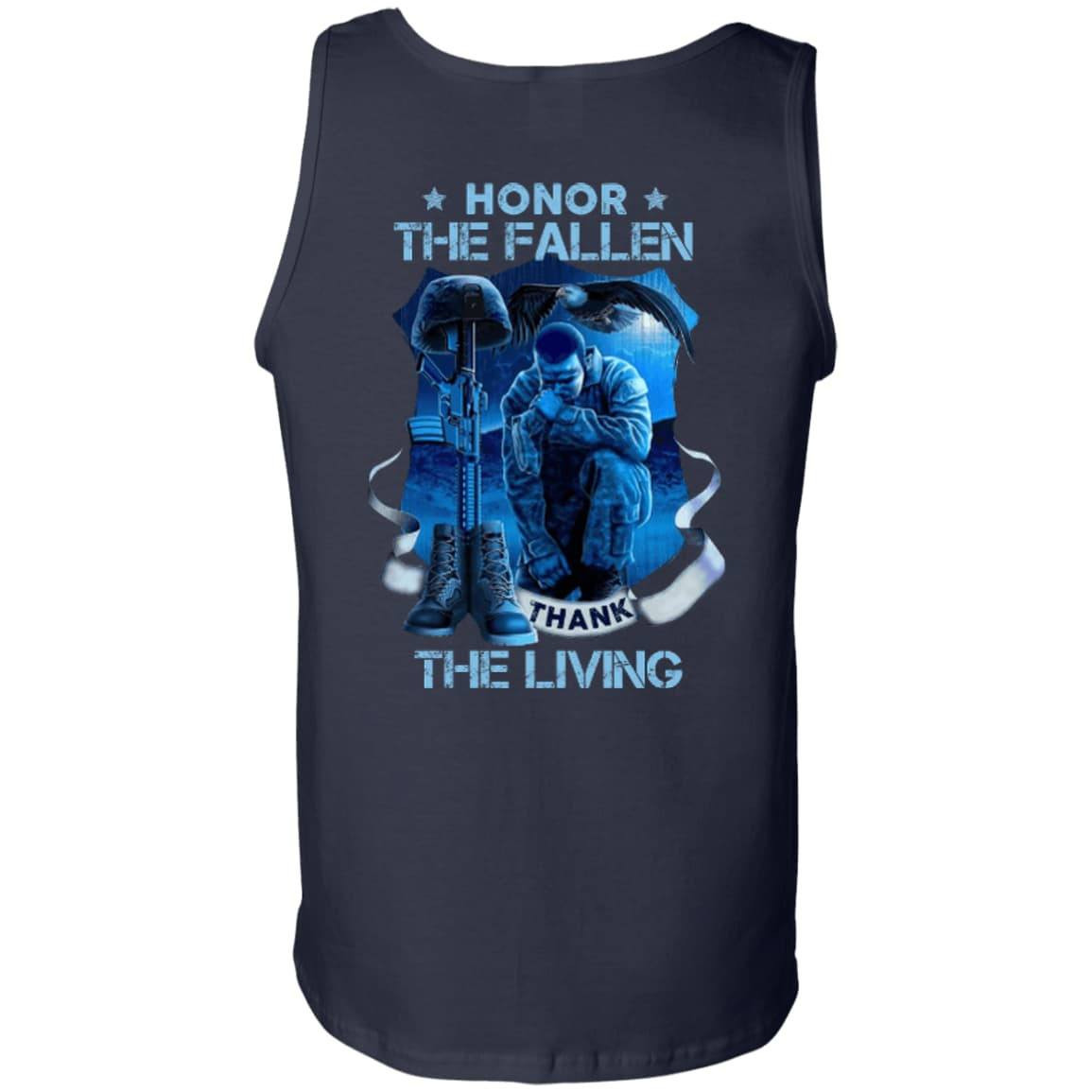 Honnor The Fallen-T-Shirt & Hoodie-Unisex Tank-Navy