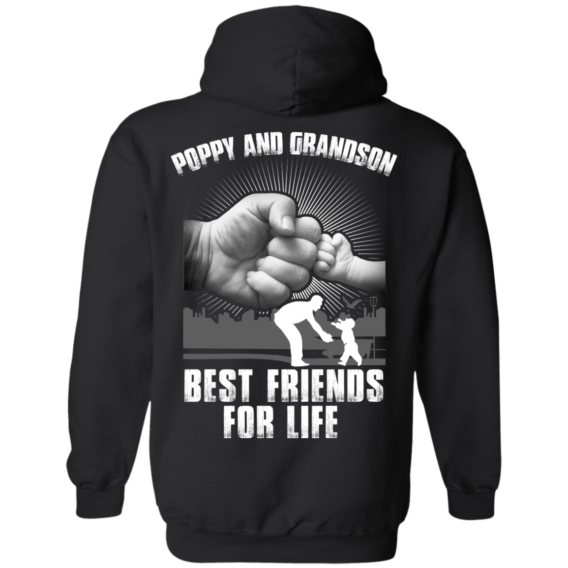 Poppy And Grandson Best Friends For Life-T-Shirt & Hoodie-Pullover Hoodie-Black
